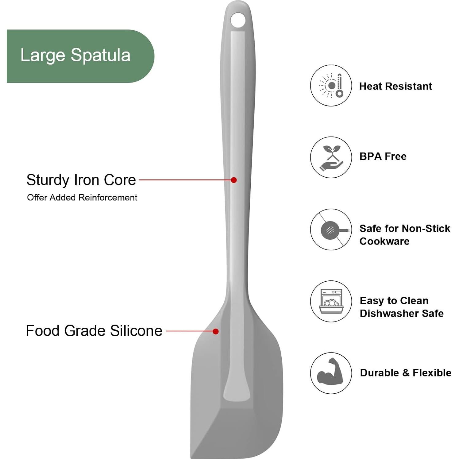 Juego de Espátulas de Silicona AcoWELL 4 Piezas Resistentes al Calor