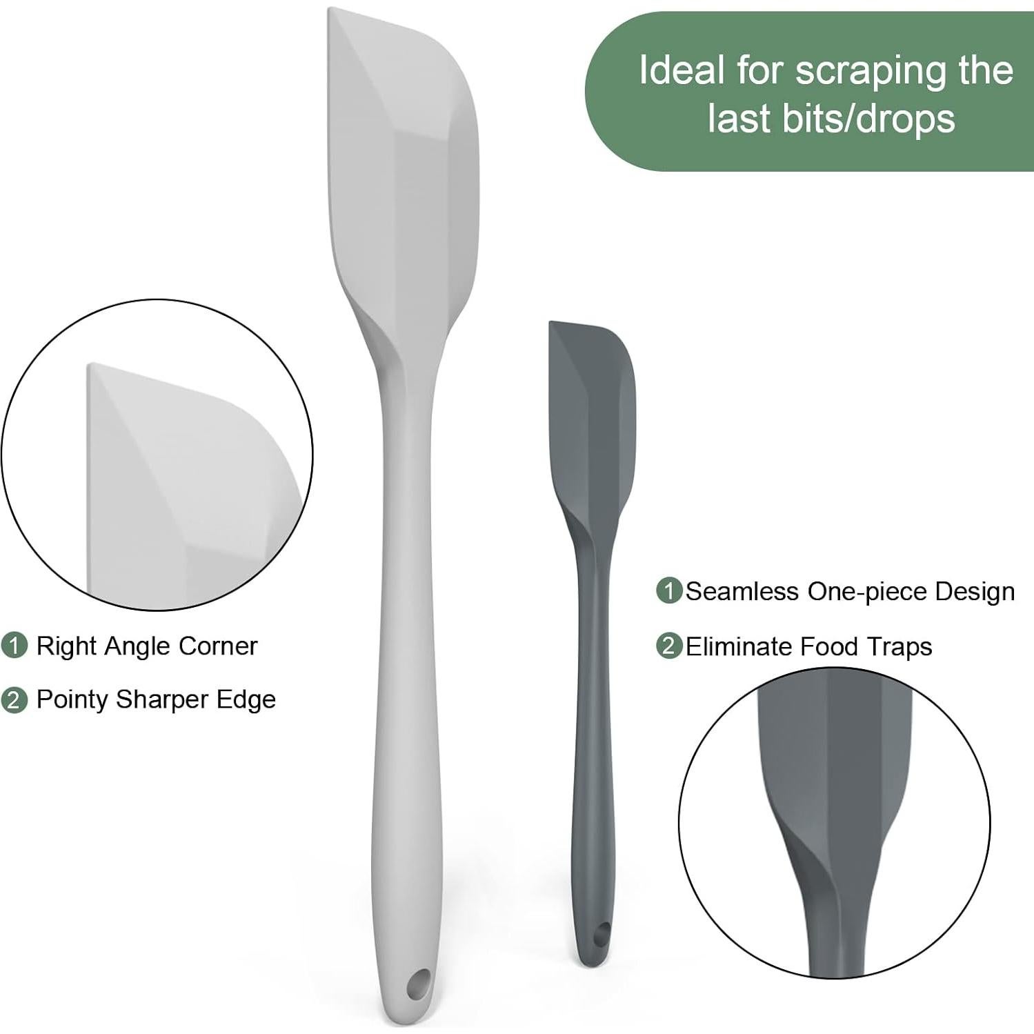 Juego de Espátulas de Silicona AcoWELL 4 Piezas Resistentes al Calor