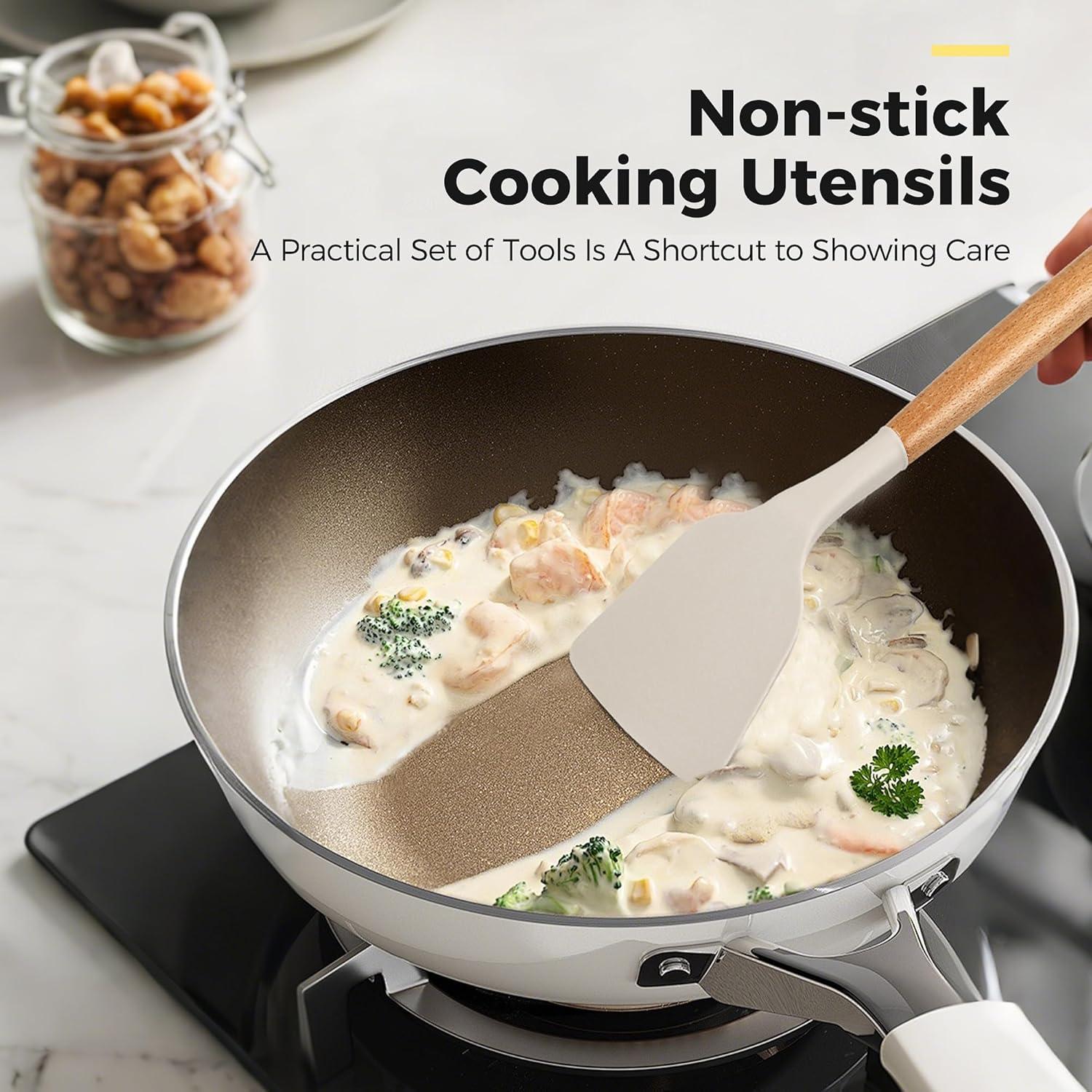 Juego de Utensilios de Cocina Hvygss 26 Piezas Silicona Caqui