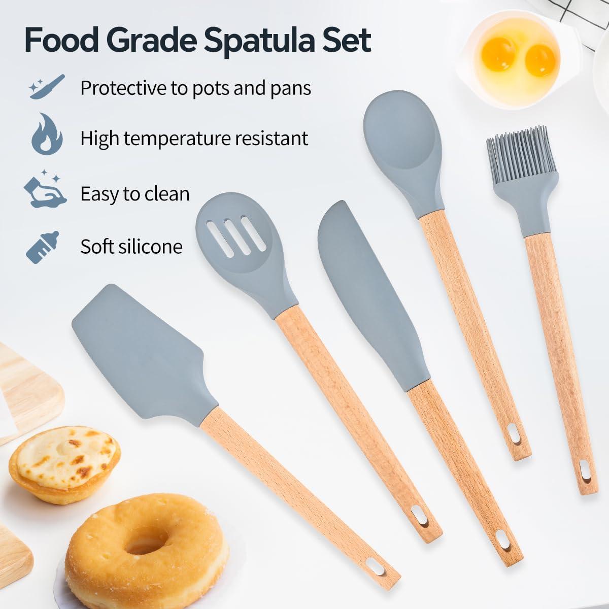 Juego de 5 espátulas de silicona SiypWok azul niebla