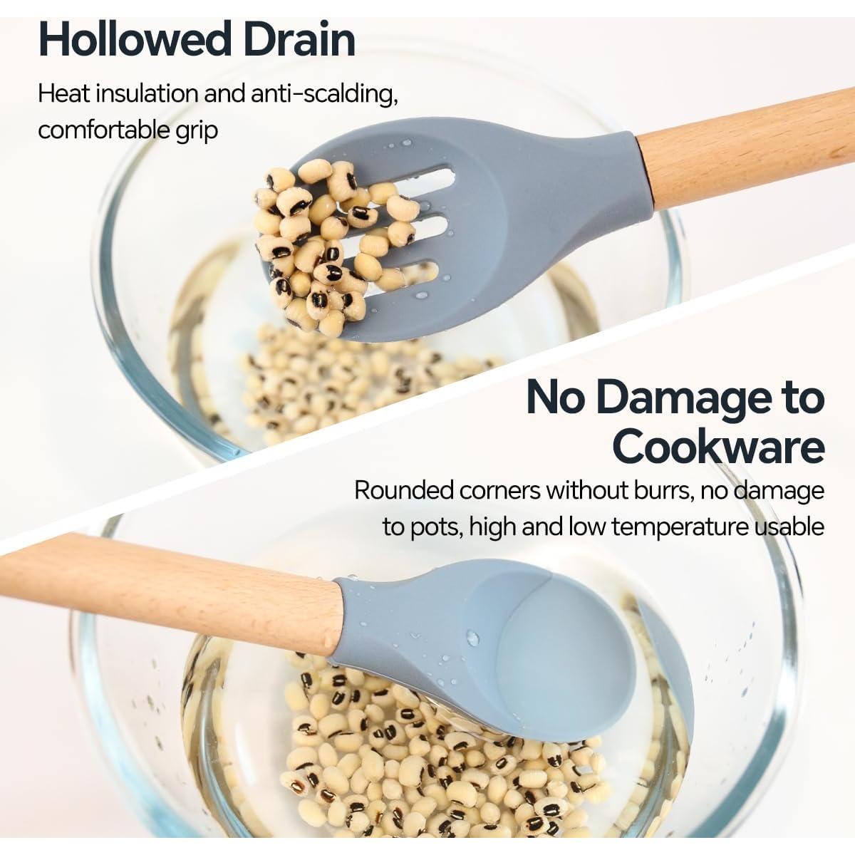 Juego de 5 espátulas de silicona SiypWok azul niebla