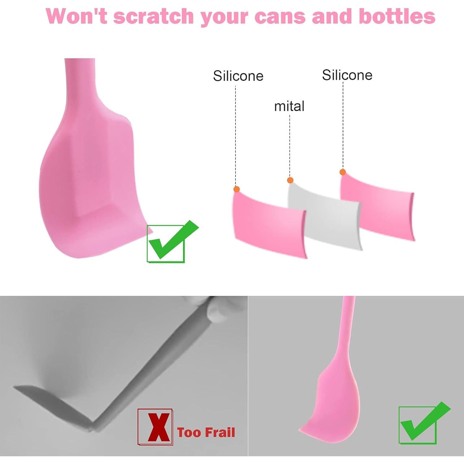 Juego de Espátulas de Silicona Kitchen GIMS 6 Piezas 21.6 cm