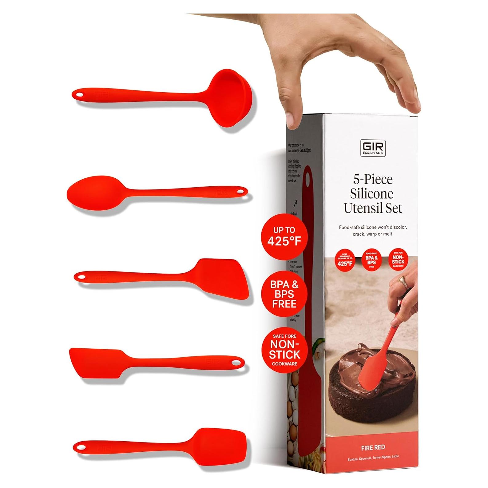 Set de Utensilios de Cocina GIR 5 Piezas Silicona Rojo Fuego