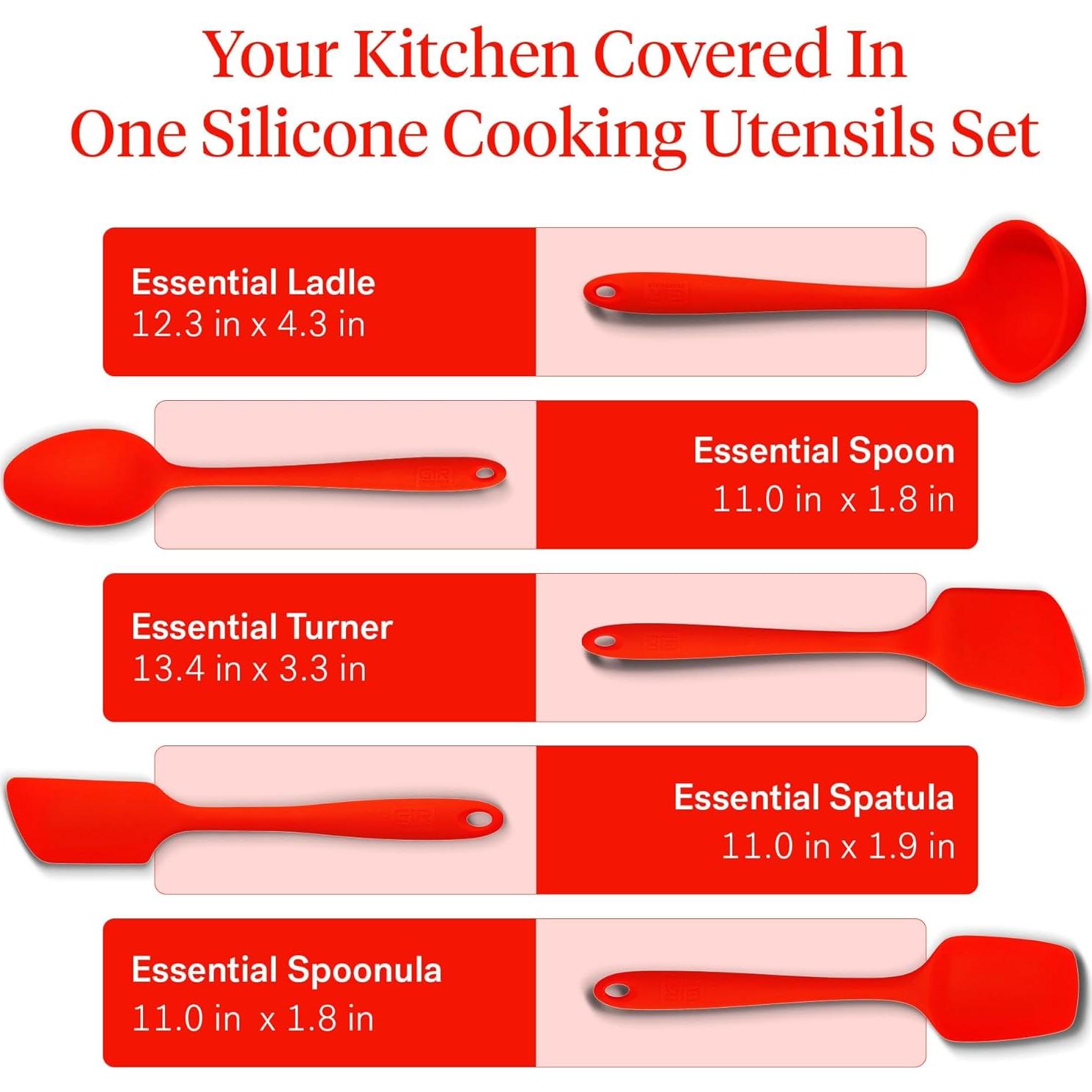 Set de Utensilios de Cocina GIR 5 Piezas Silicona Rojo Fuego