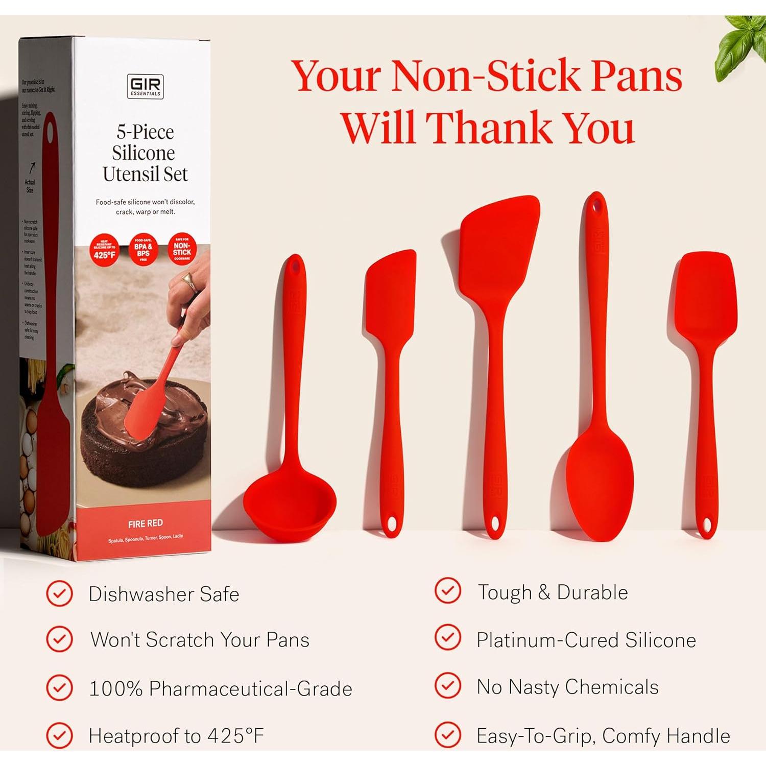 Set de Utensilios de Cocina GIR 5 Piezas Silicona Rojo Fuego