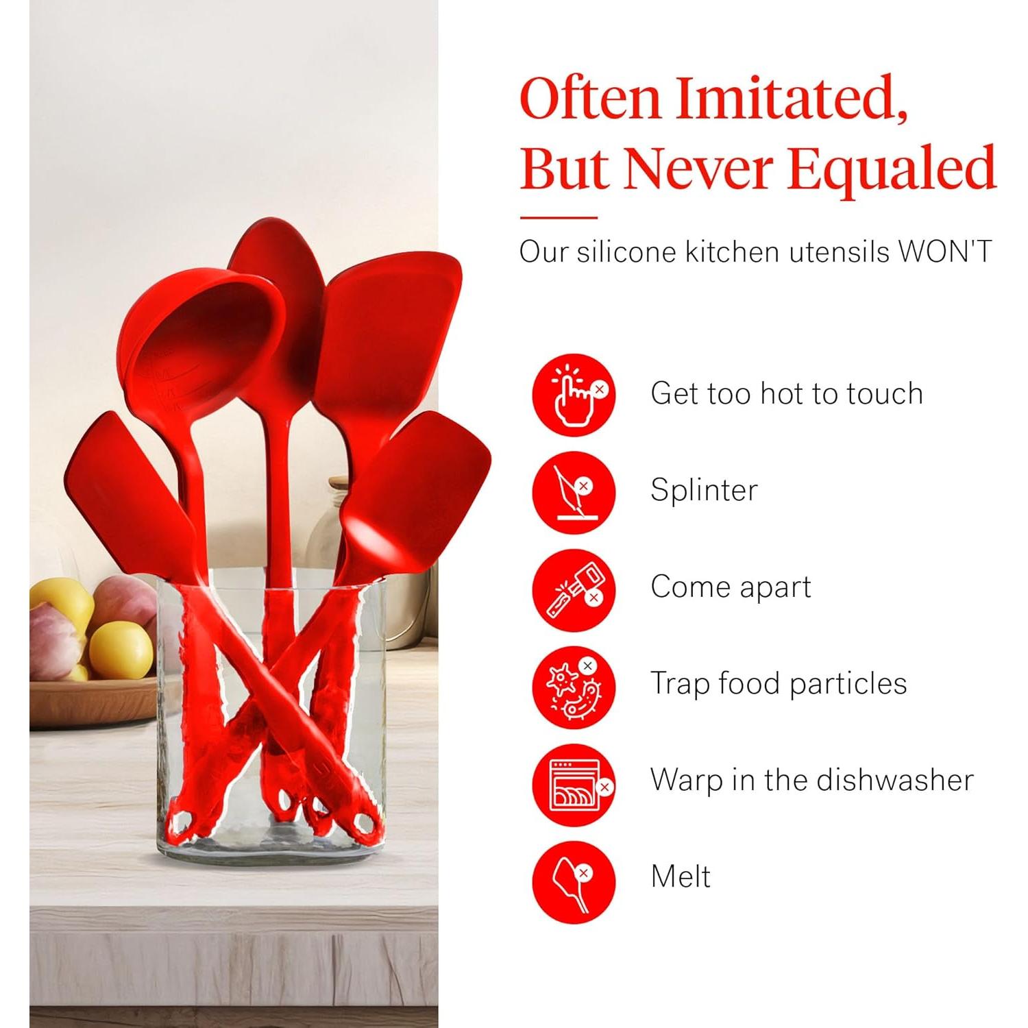 Set de Utensilios de Cocina GIR 5 Piezas Silicona Rojo Fuego