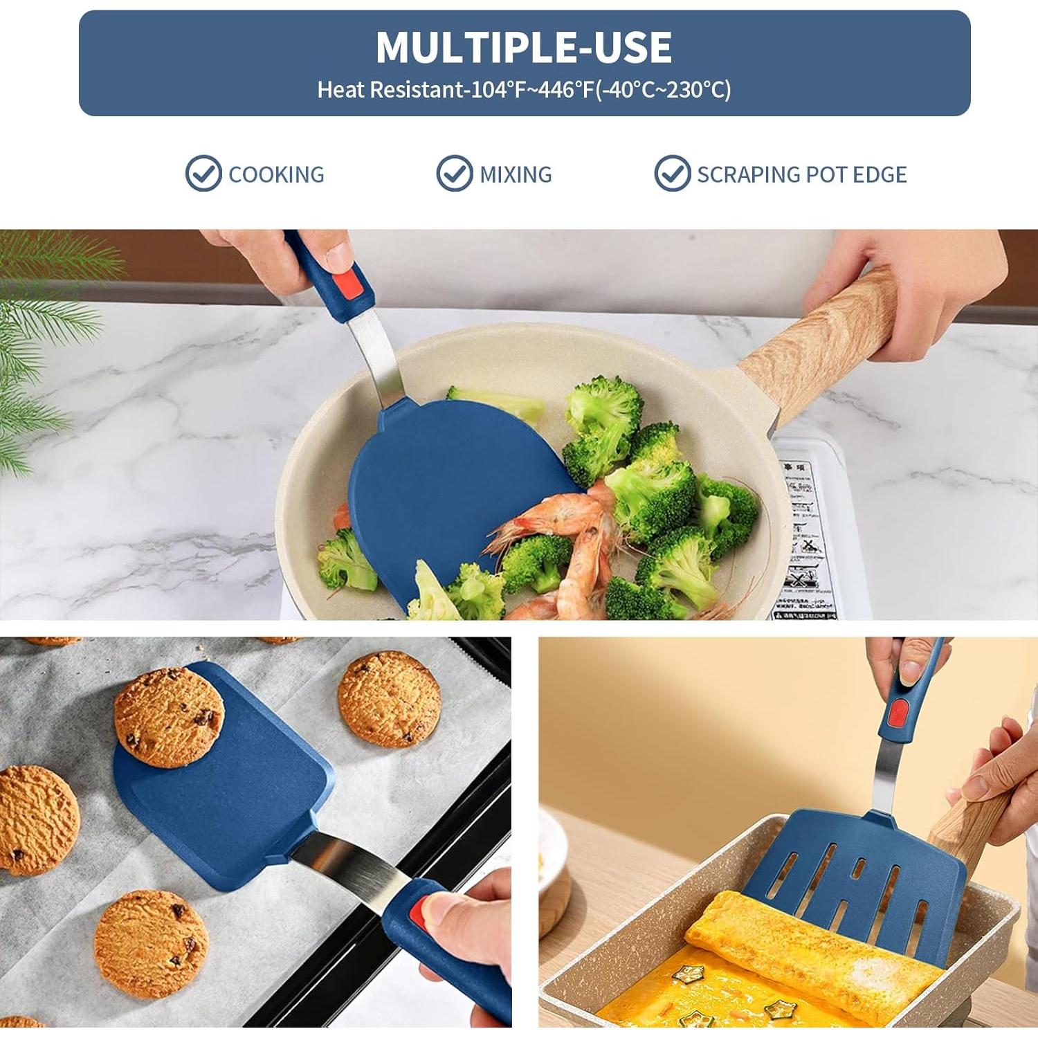 Juego de 3 Espátulas de Silicona Contiup Resistentes al Calor