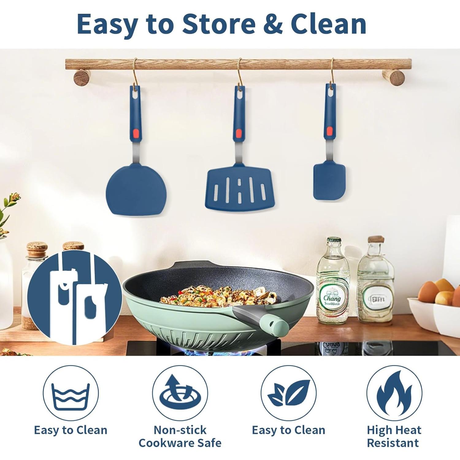 Juego de 3 Espátulas de Silicona Contiup Resistentes al Calor