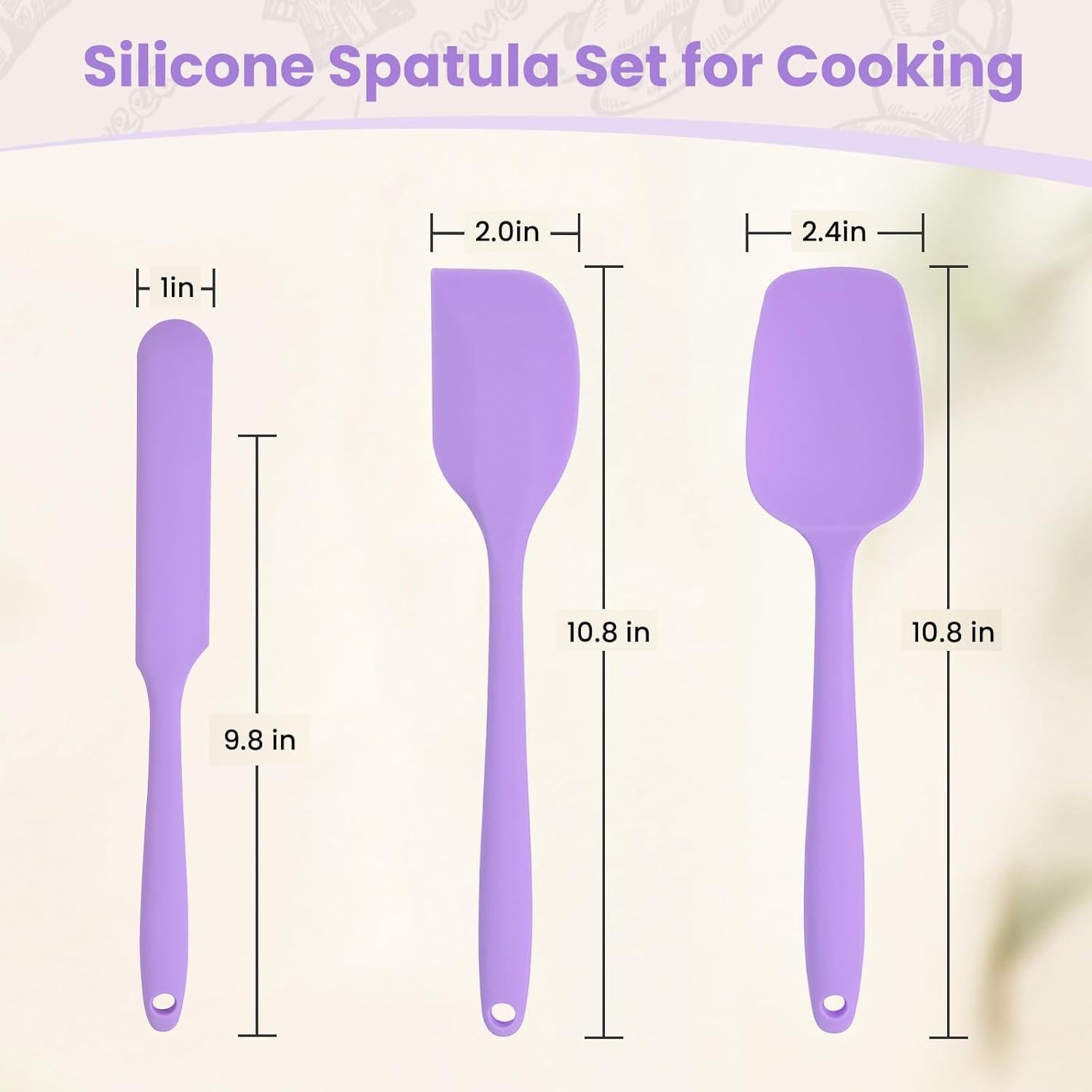 Juego de Espátulas de Silicona Verwohnt 3 Paquetes Morado