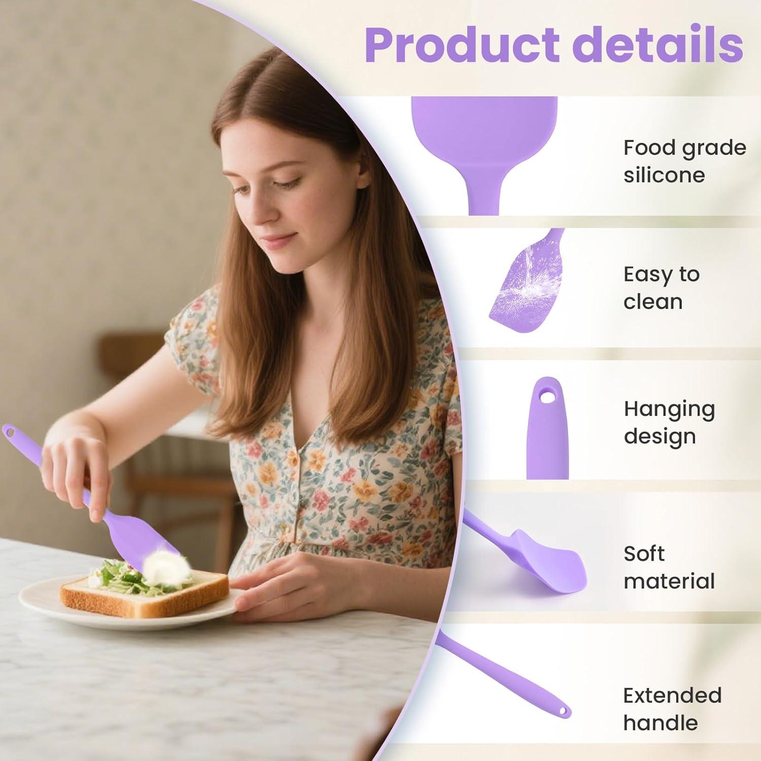 Juego de Espátulas de Silicona Verwohnt 3 Paquetes Morado