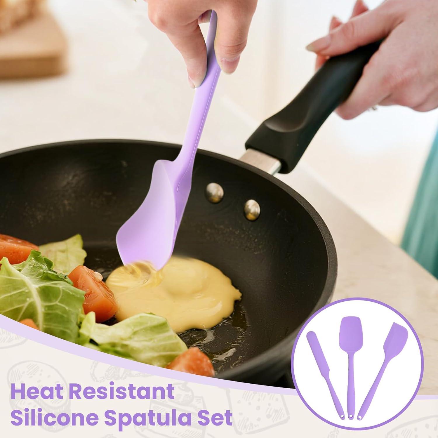 Juego de Espátulas de Silicona Verwohnt 3 Paquetes Morado