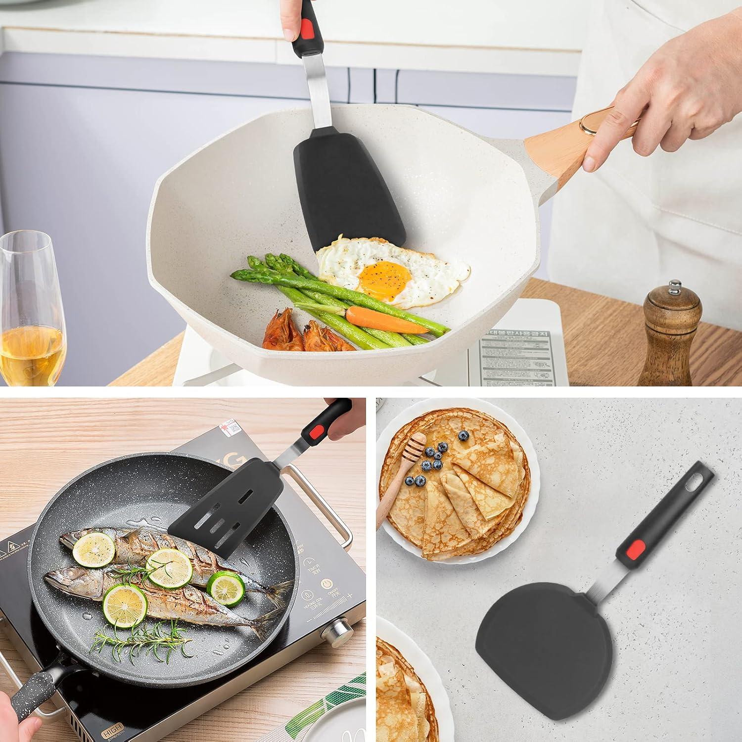 Juego de Espátulas de Silicona Hotec 3 Piezas Resistente al Calor