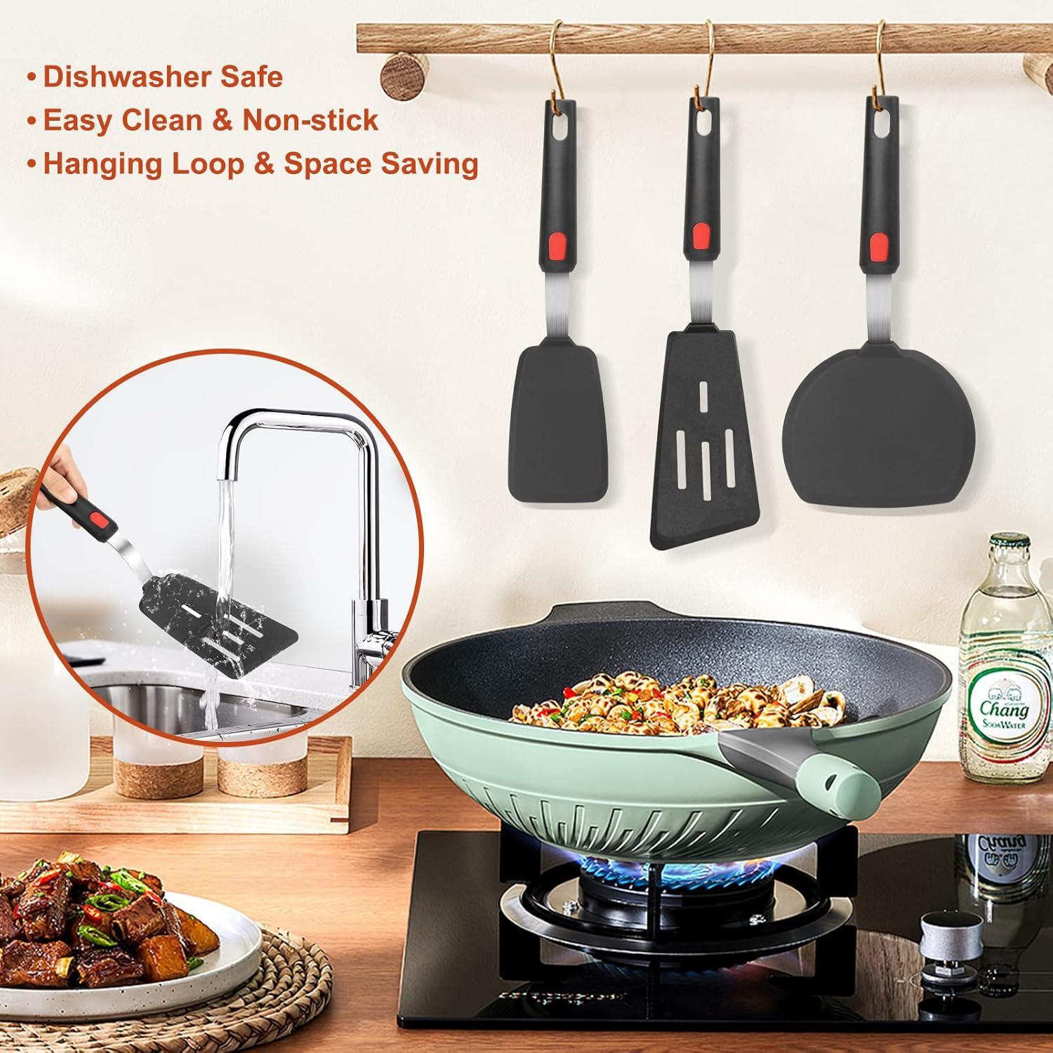 Juego de Espátulas de Silicona Hotec 3 Piezas Resistente al Calor