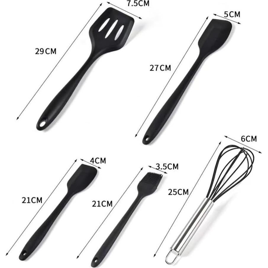 Juego de 5 espátulas y batidores de silicona AZOFIA