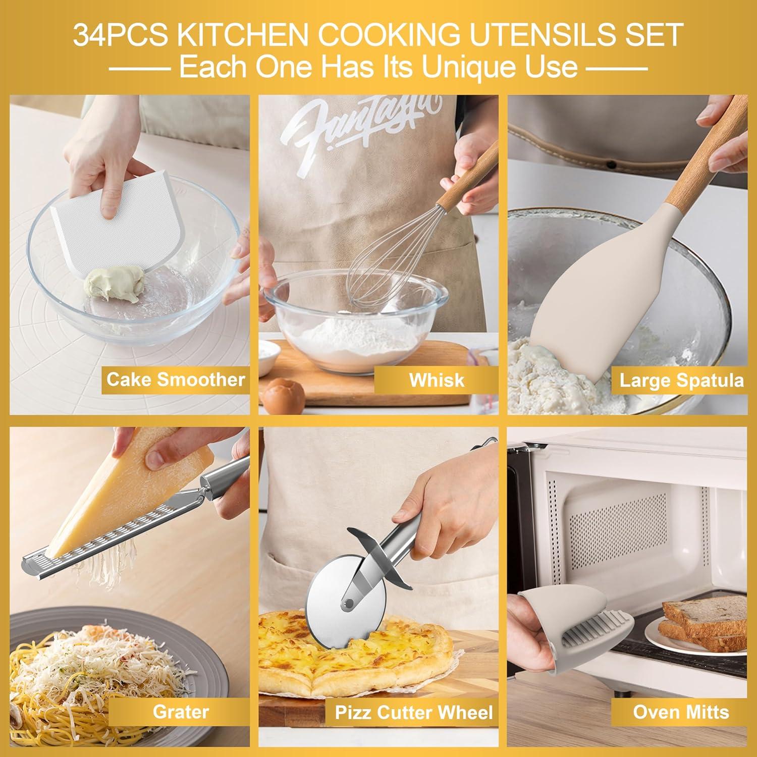 Juego de Utensilios de Cocina de Silicona CACOLES 43 Piezas