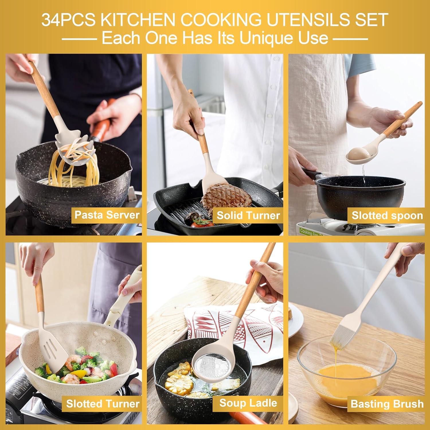 Juego de Utensilios de Cocina de Silicona CACOLES 43 Piezas