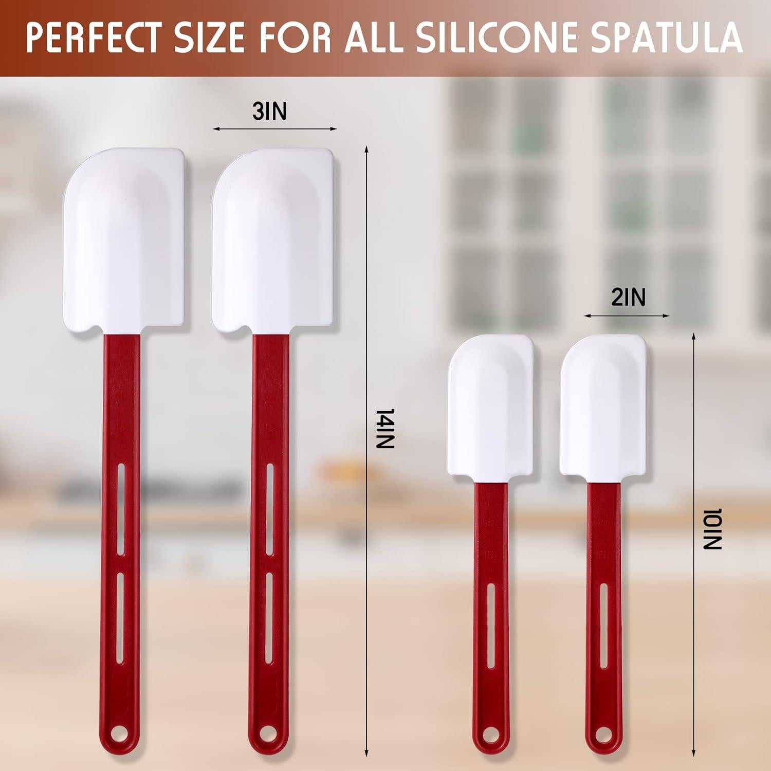 Espátulas de Silicona Norme 4 Pcs Resistentes al Calor 25-36 cm