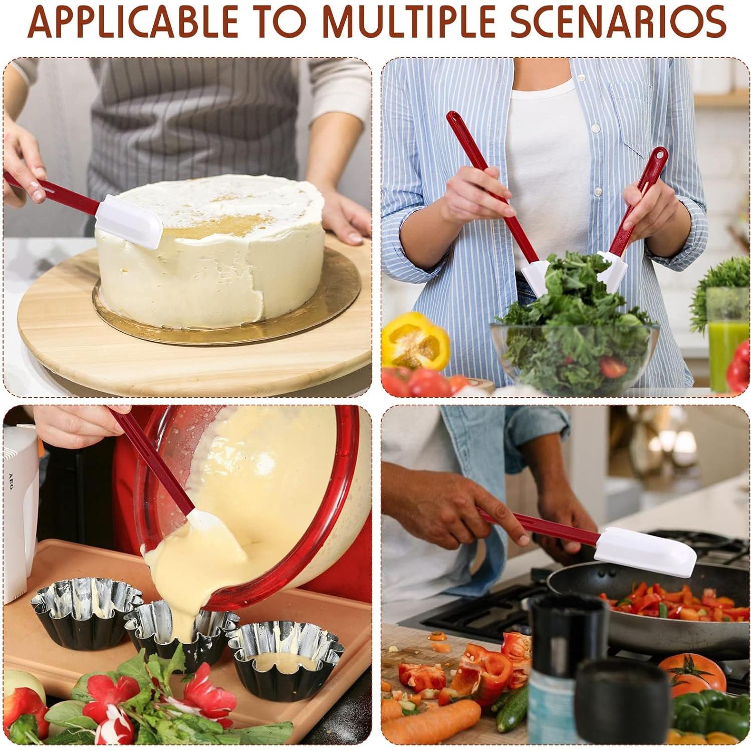 Espátulas de Silicona Norme 4 Pcs Resistentes al Calor 25-36 cm