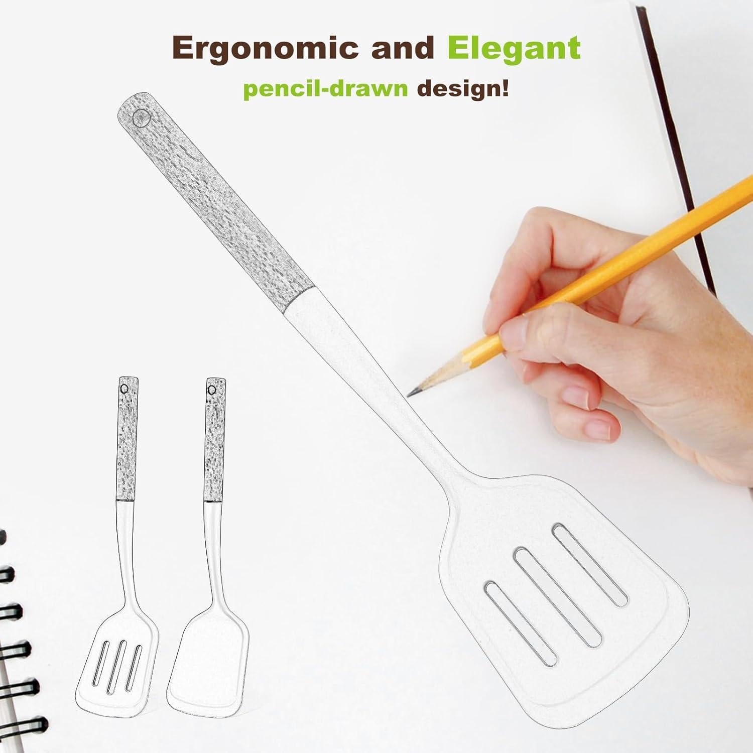 Juego de 2 Espátulas de Silicona AcoWELL con Mango de Madera