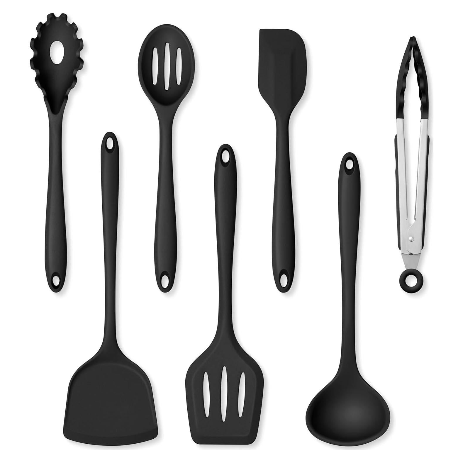 Juego de Utensilios de Cocina Herogo 7 Piezas Silicona Negro
