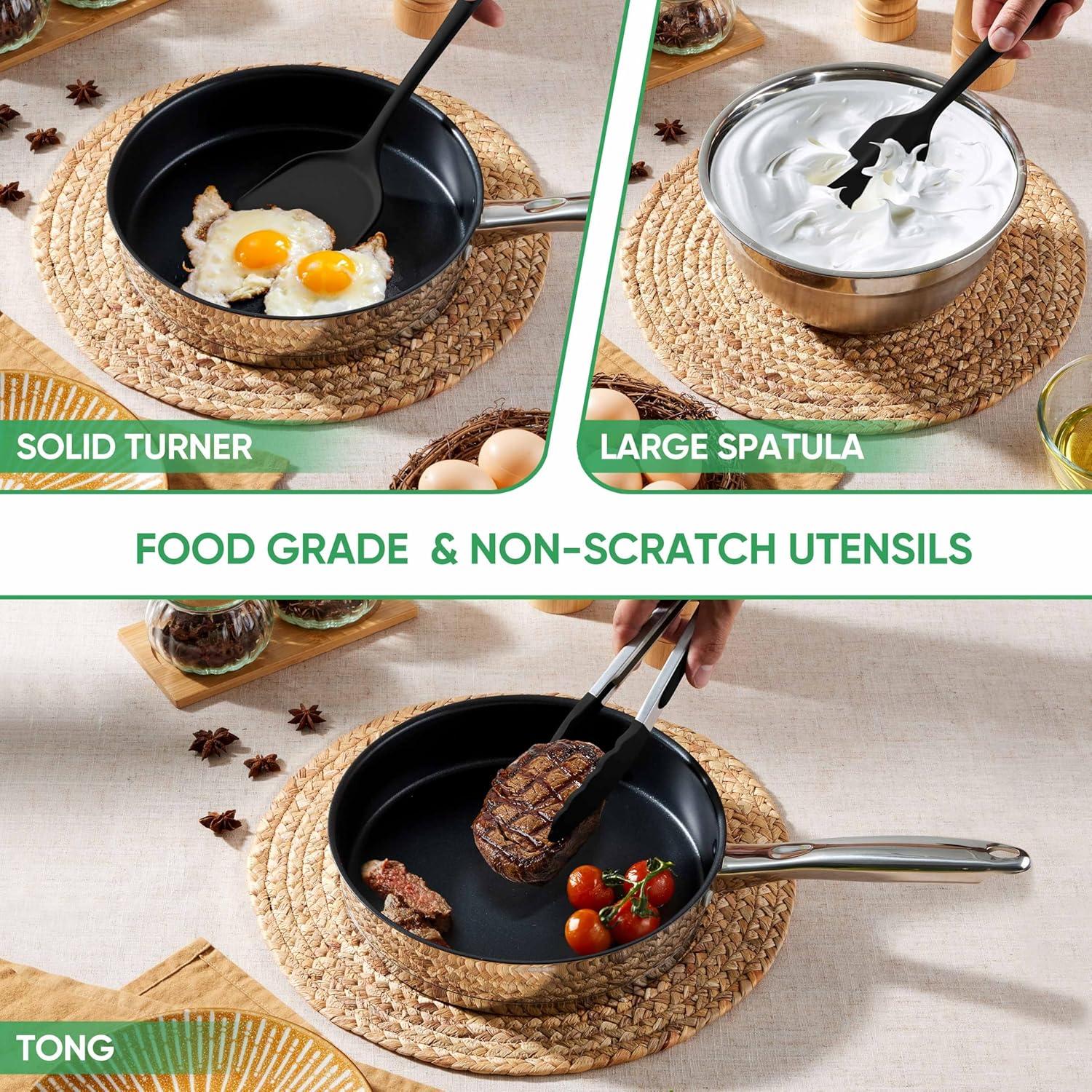 Juego de Utensilios de Cocina Herogo 7 Piezas Silicona Negro