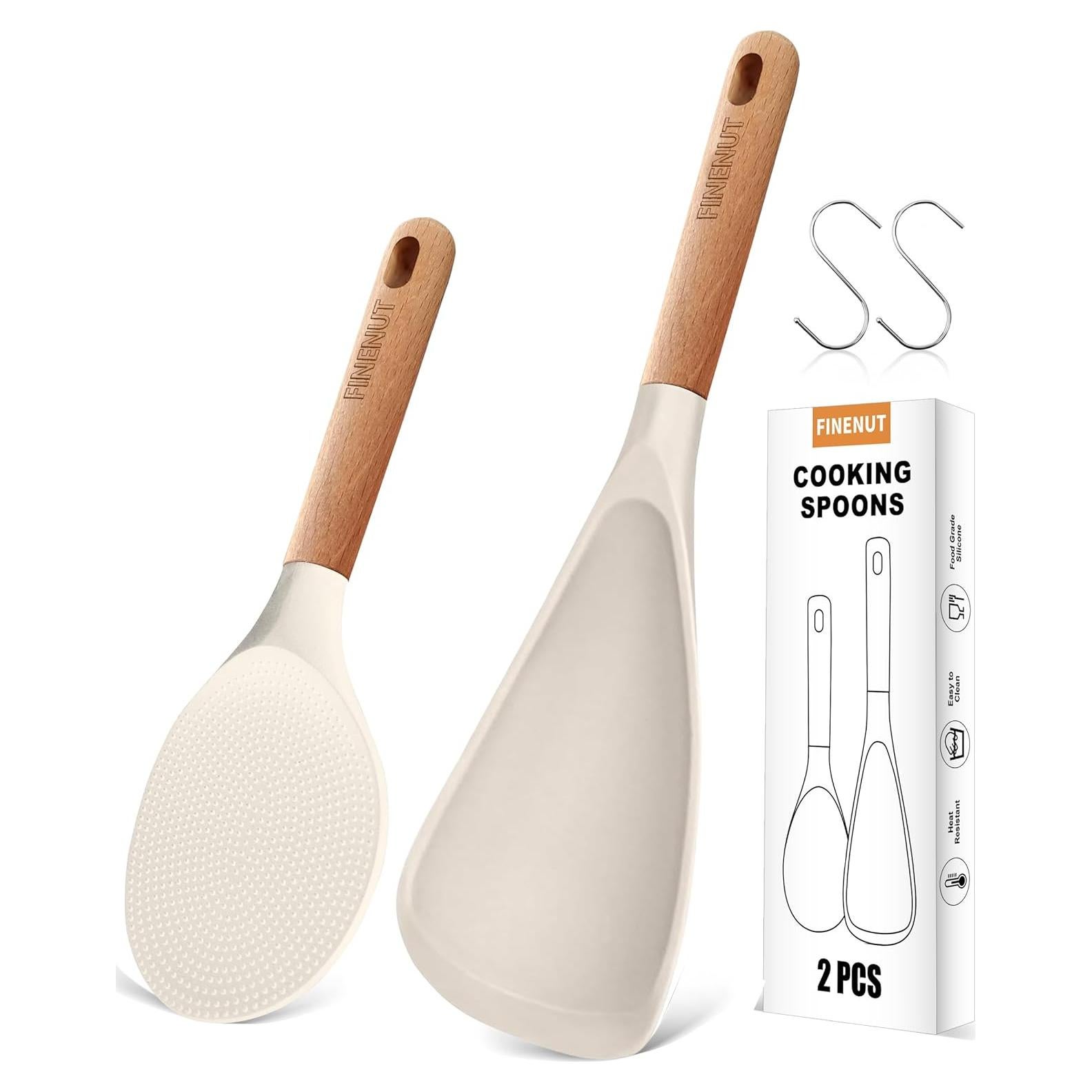 Espátula de Silicona Multifuncional 2-Pack Caqui Resistente al Calor