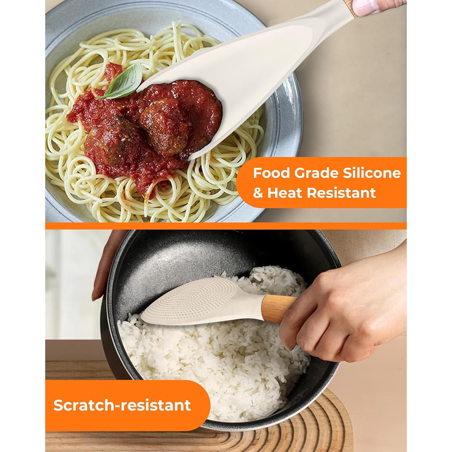 Espátula de Silicona Multifuncional 2-Pack Caqui Resistente al Calor