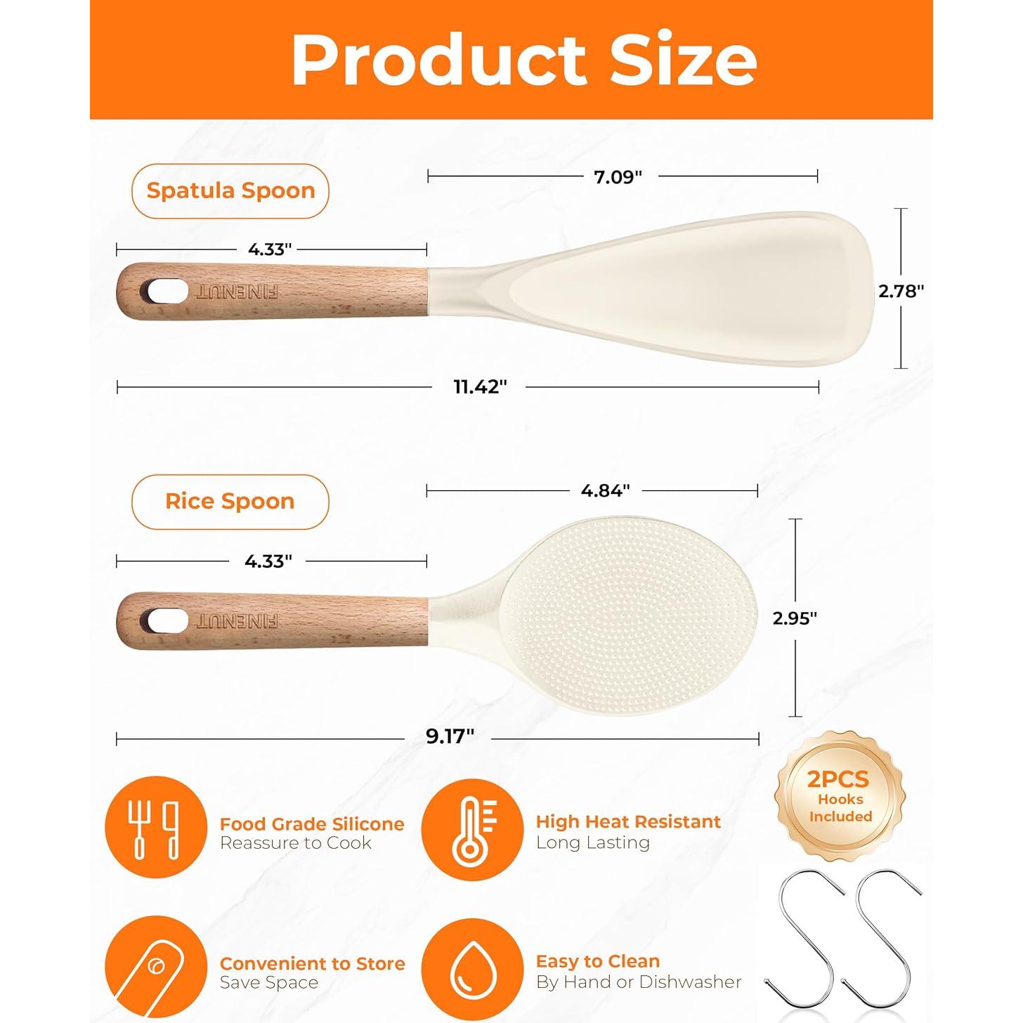 Espátula de Silicona Multifuncional 2-Pack Caqui Resistente al Calor