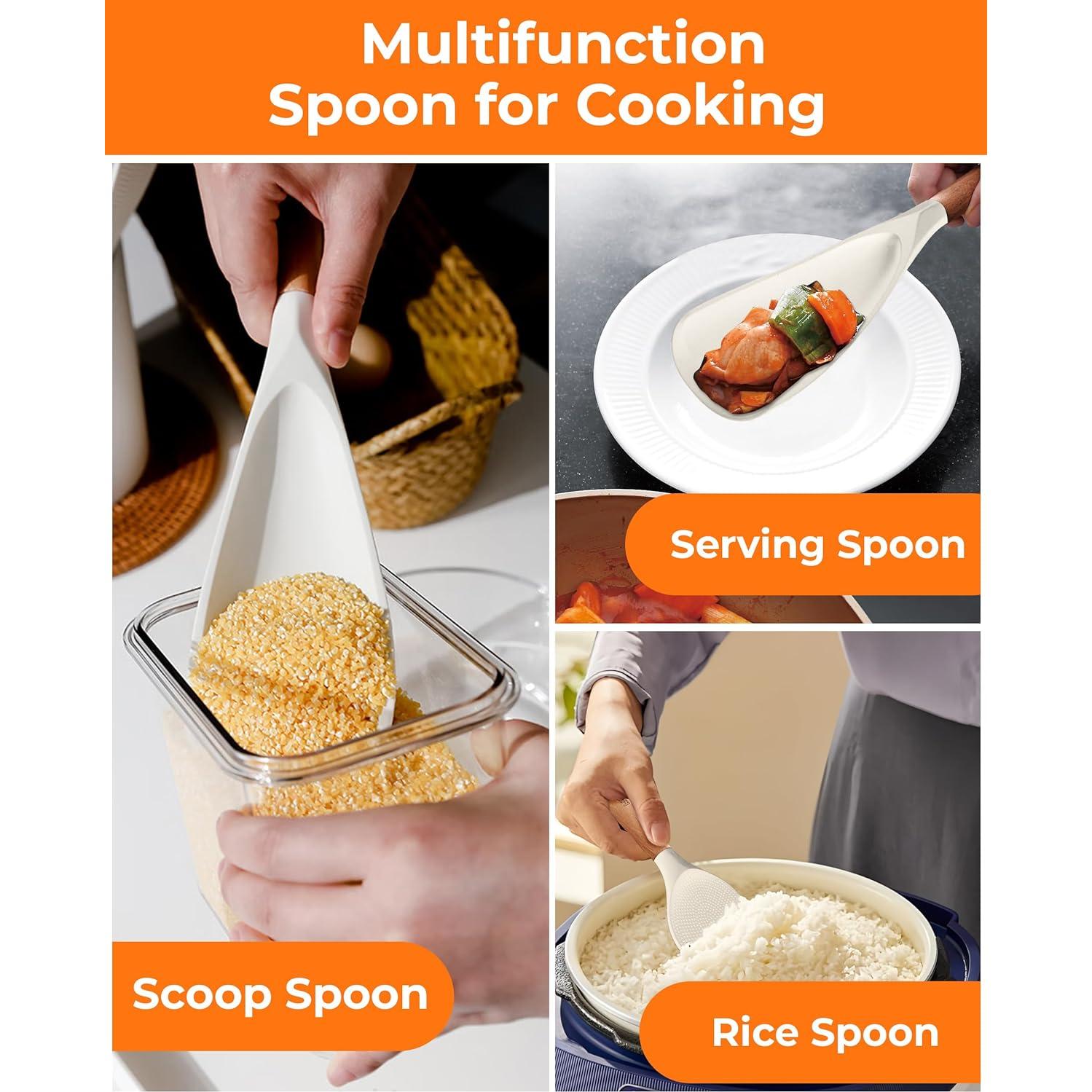 Espátula de Silicona Multifuncional 2-Pack Caqui Resistente al Calor