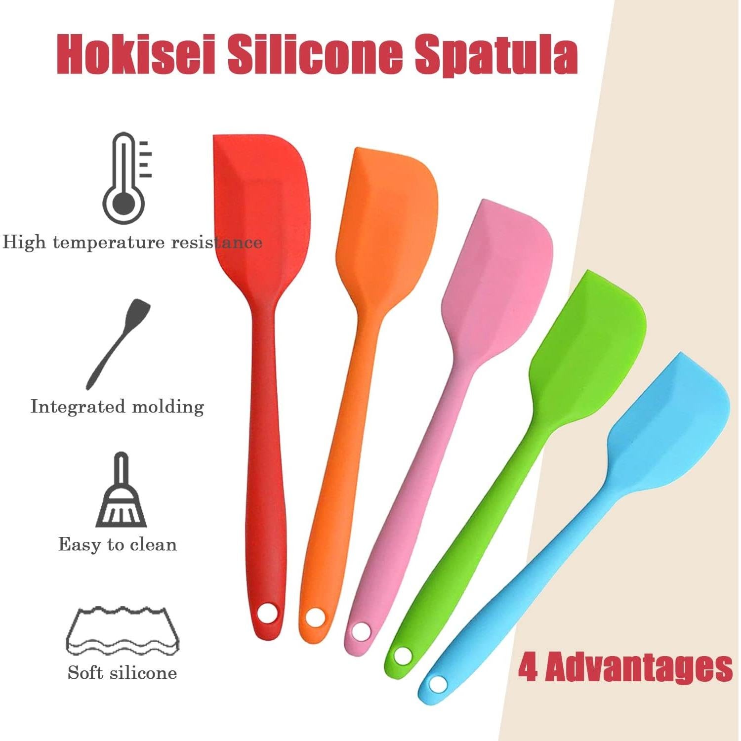 Juego de Espátulas de Silicona Multicolor Hokisei 5 Piezas 21CM