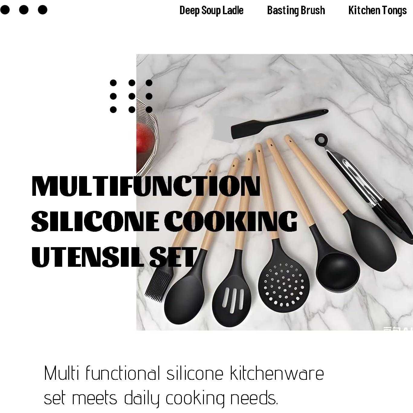 Juego de Utensilios de Cocina de Silicona JOFULBOND 12 Piezas