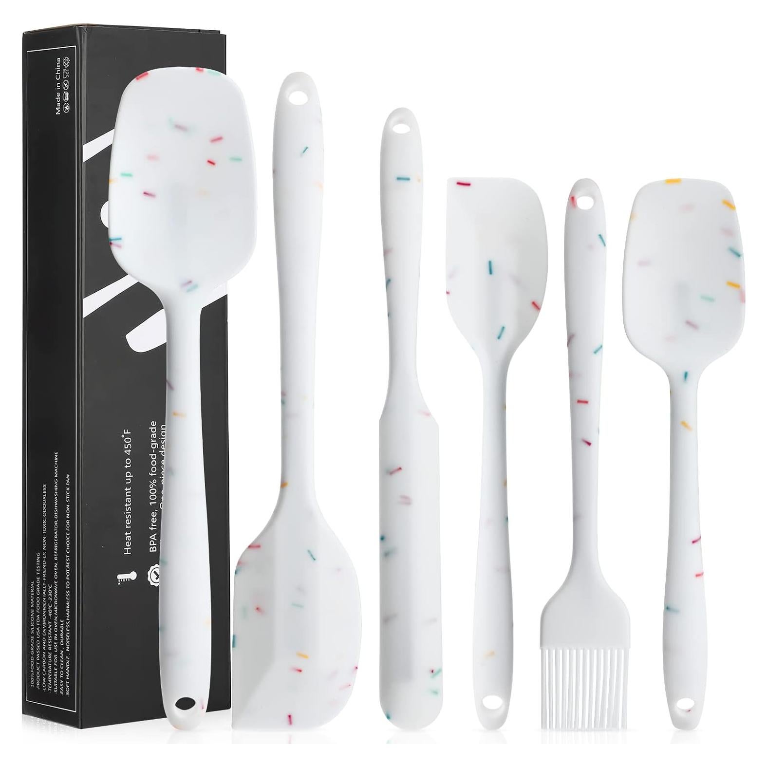 Juego de Espátulas de Silicona 6 Piezas YuLohass Blanco