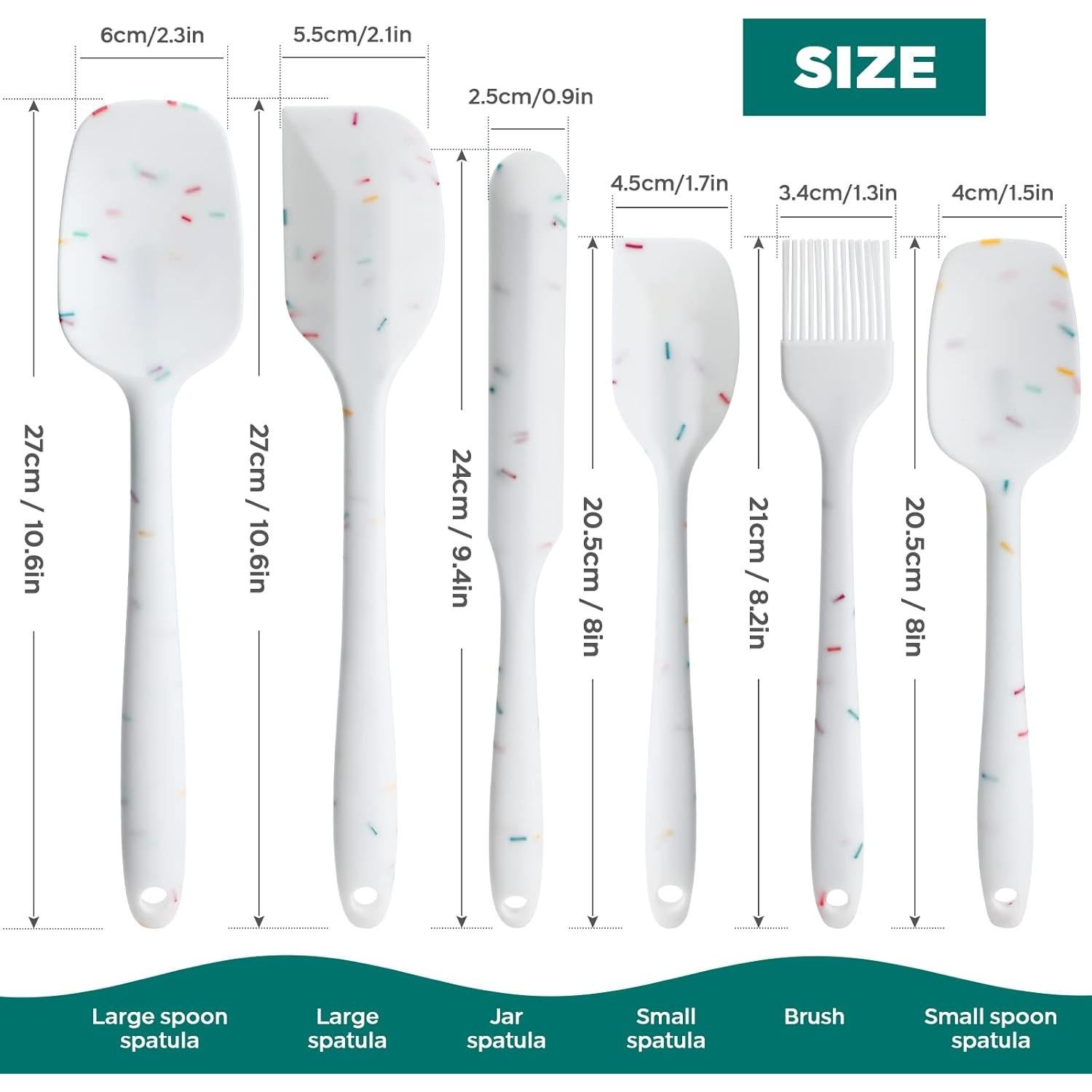 Juego de Espátulas de Silicona 6 Piezas YuLohass Blanco