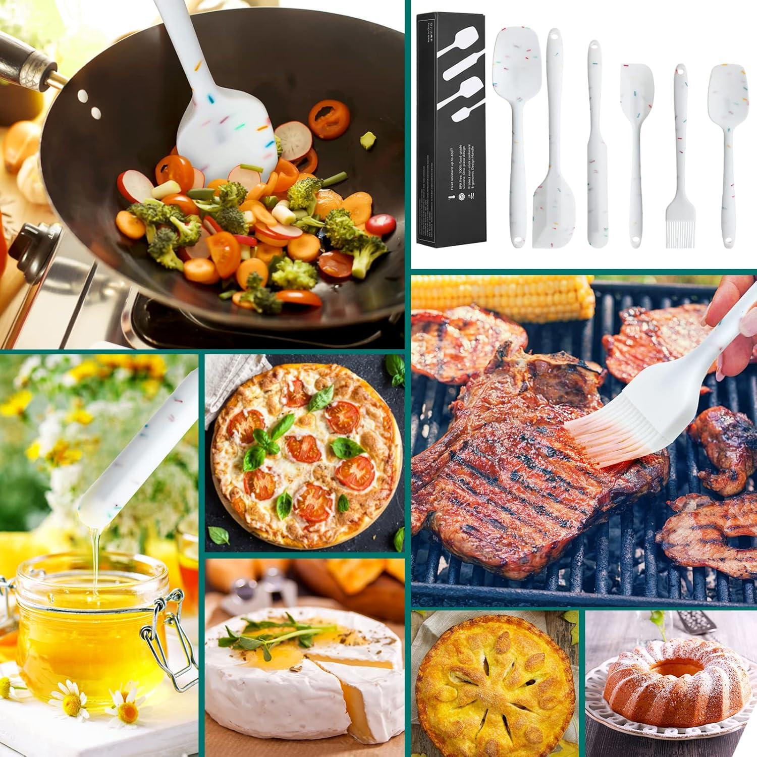 Juego de Espátulas de Silicona 6 Piezas YuLohass Blanco