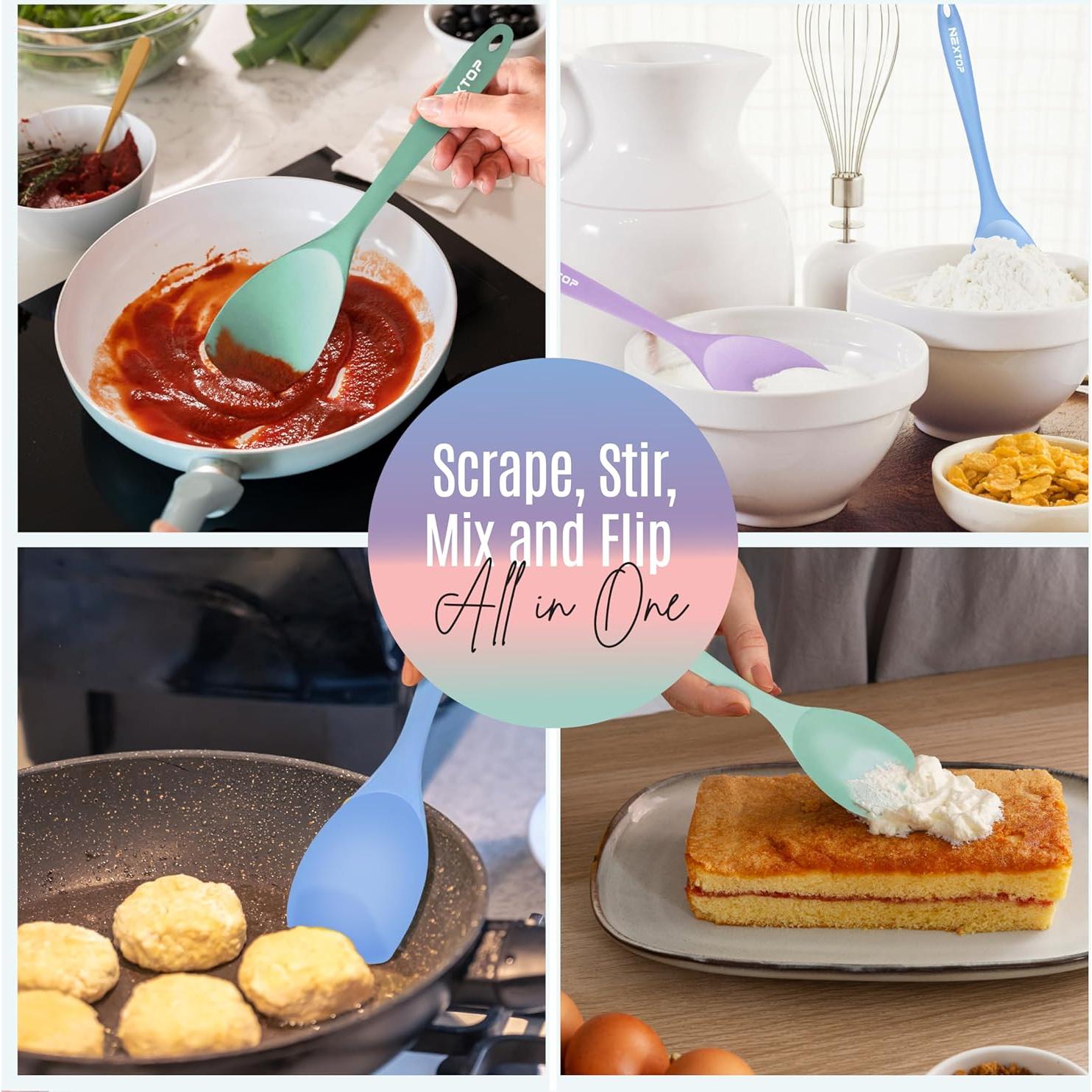 Juego de Espátulas de Silicona Nextop - 4 Piezas Multiusos 28 cm