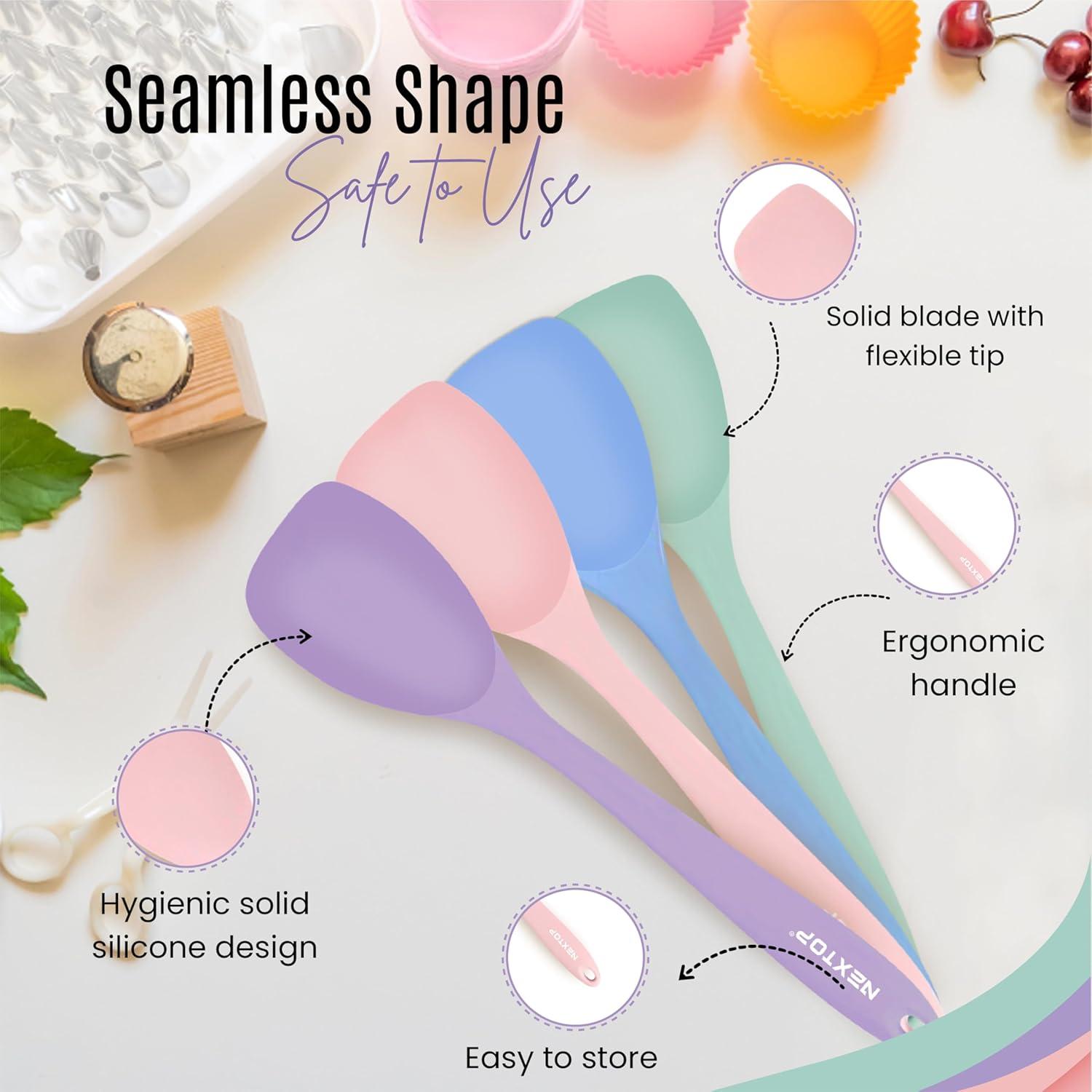 Juego de Espátulas de Silicona Nextop - 4 Piezas Multiusos 28 cm