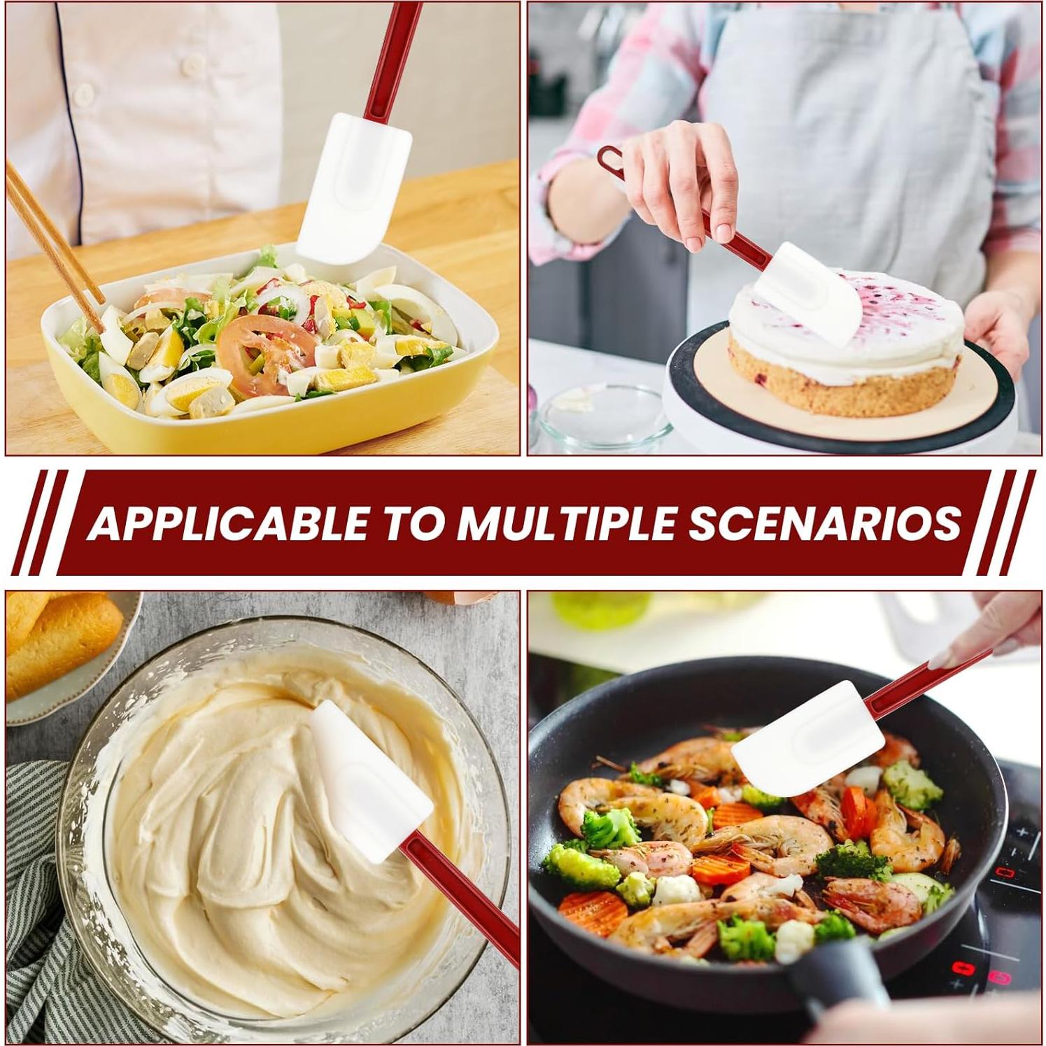 Juego de 10 Espátulas de Silicona Tobeelec 25.5 cm Resistentes al Calor