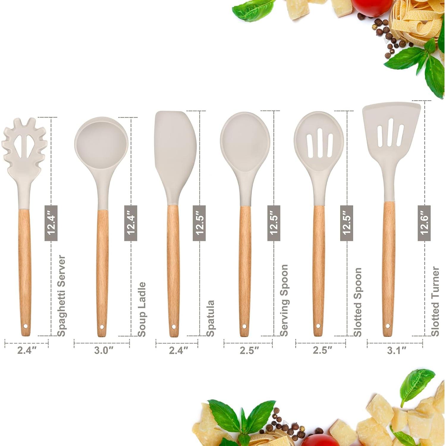Juego de Utensilios de Cocina E-far 6 Piezas Silicona Caqui