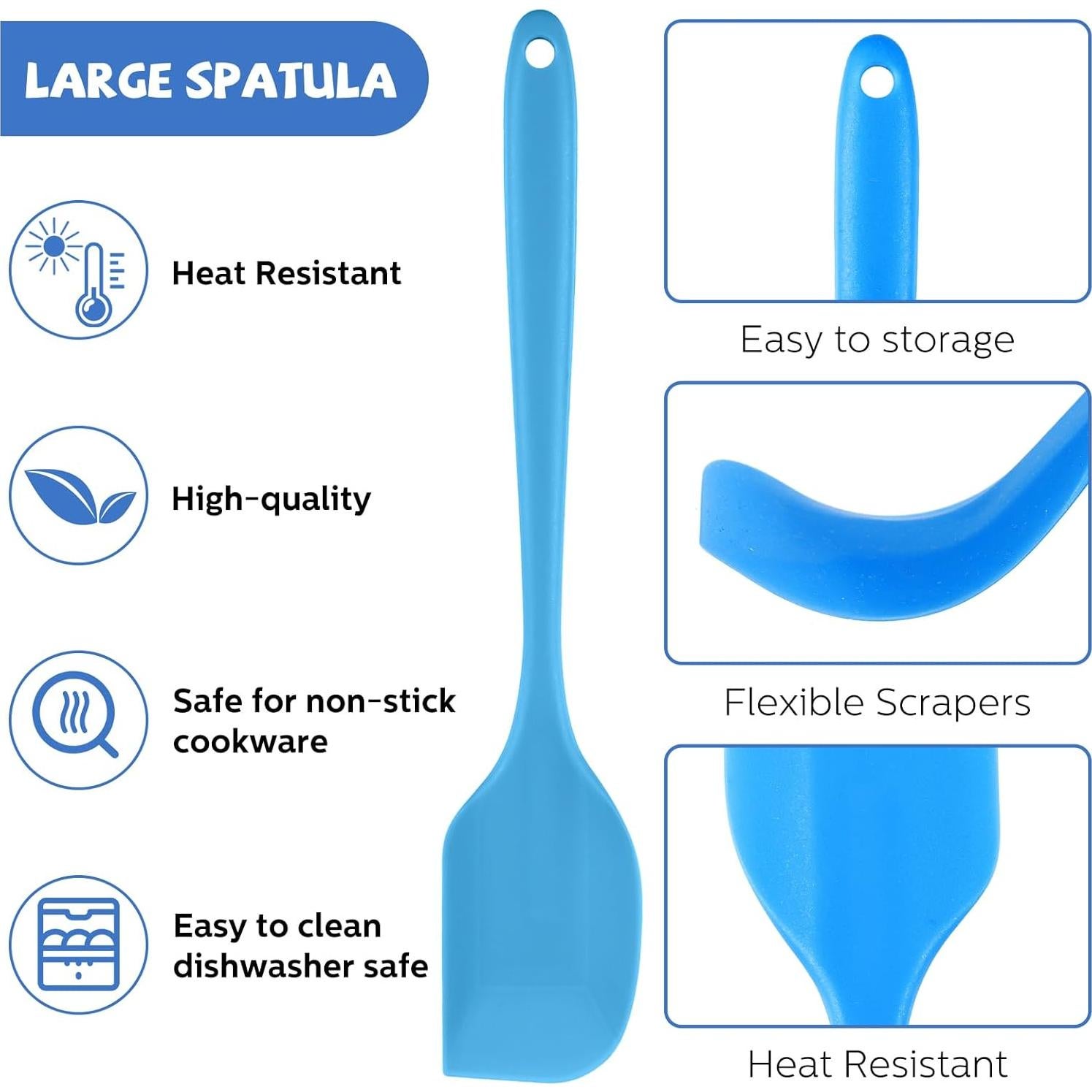 Juego de 16 Espátulas de Silicona Patelai 28 cm Resistente al Calor