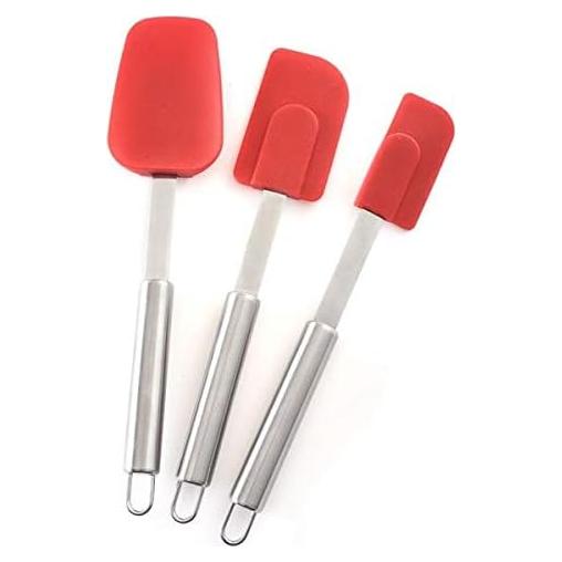 Set de Espátulas de Cocina Norpro 3 Piezas Silicona Acero Inoxidable