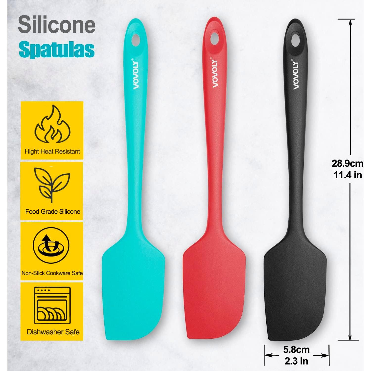 Juego de 3 espátulas de silicona VOVOLY 28.4 cm resistentes al calor