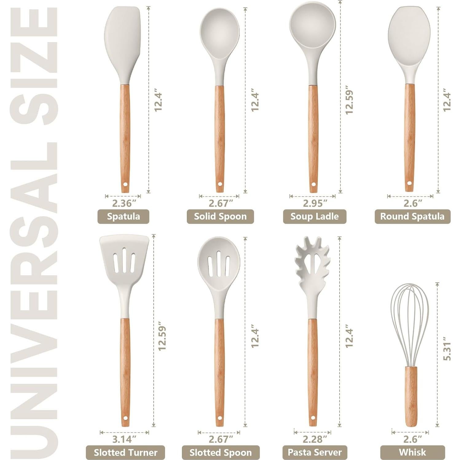 Juego de Utensilios de Cocina P&P CHEF 8 Piezas Silicona Madera
