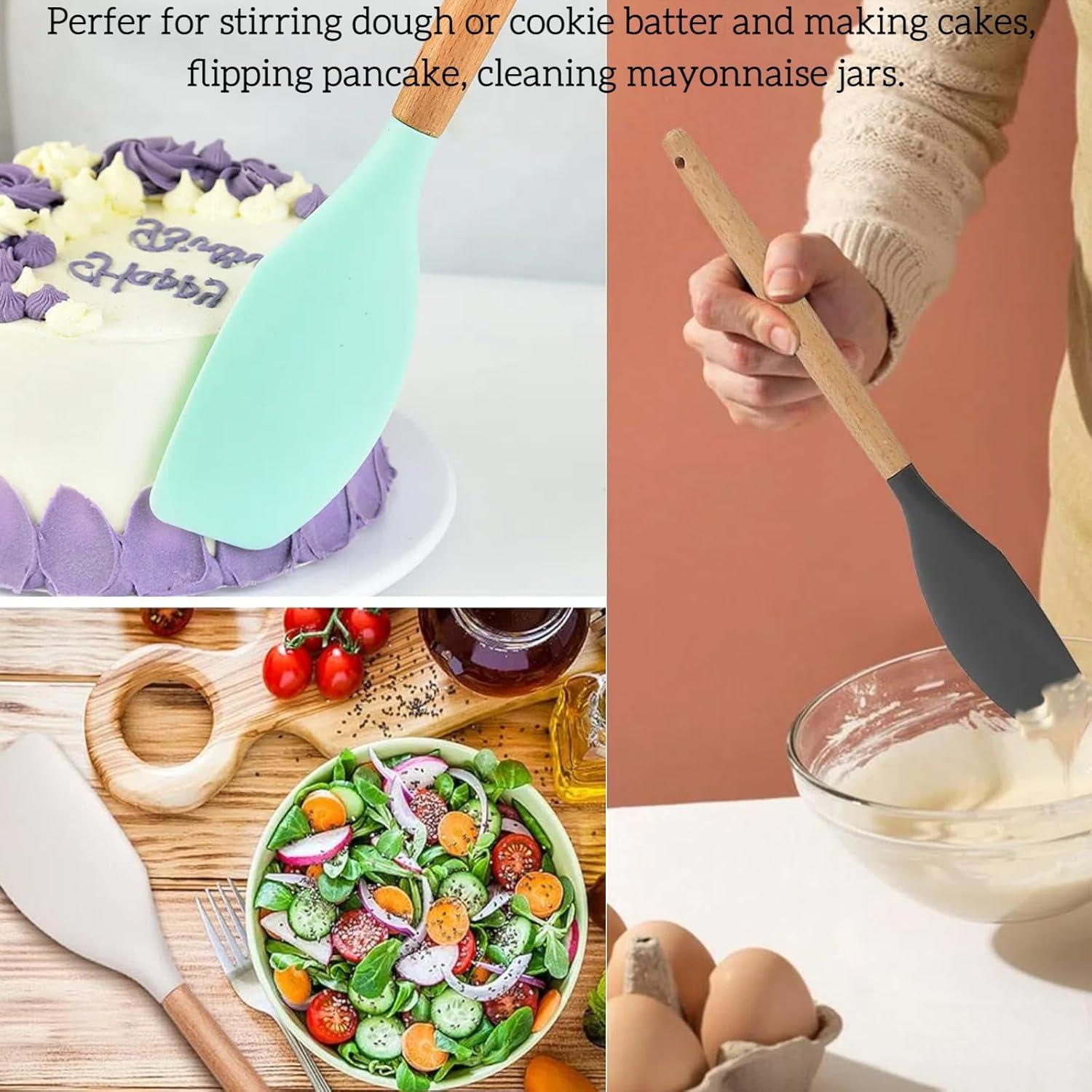 Juego de Espátulas de Silicona y Madera LorisArm - 4 Piezas