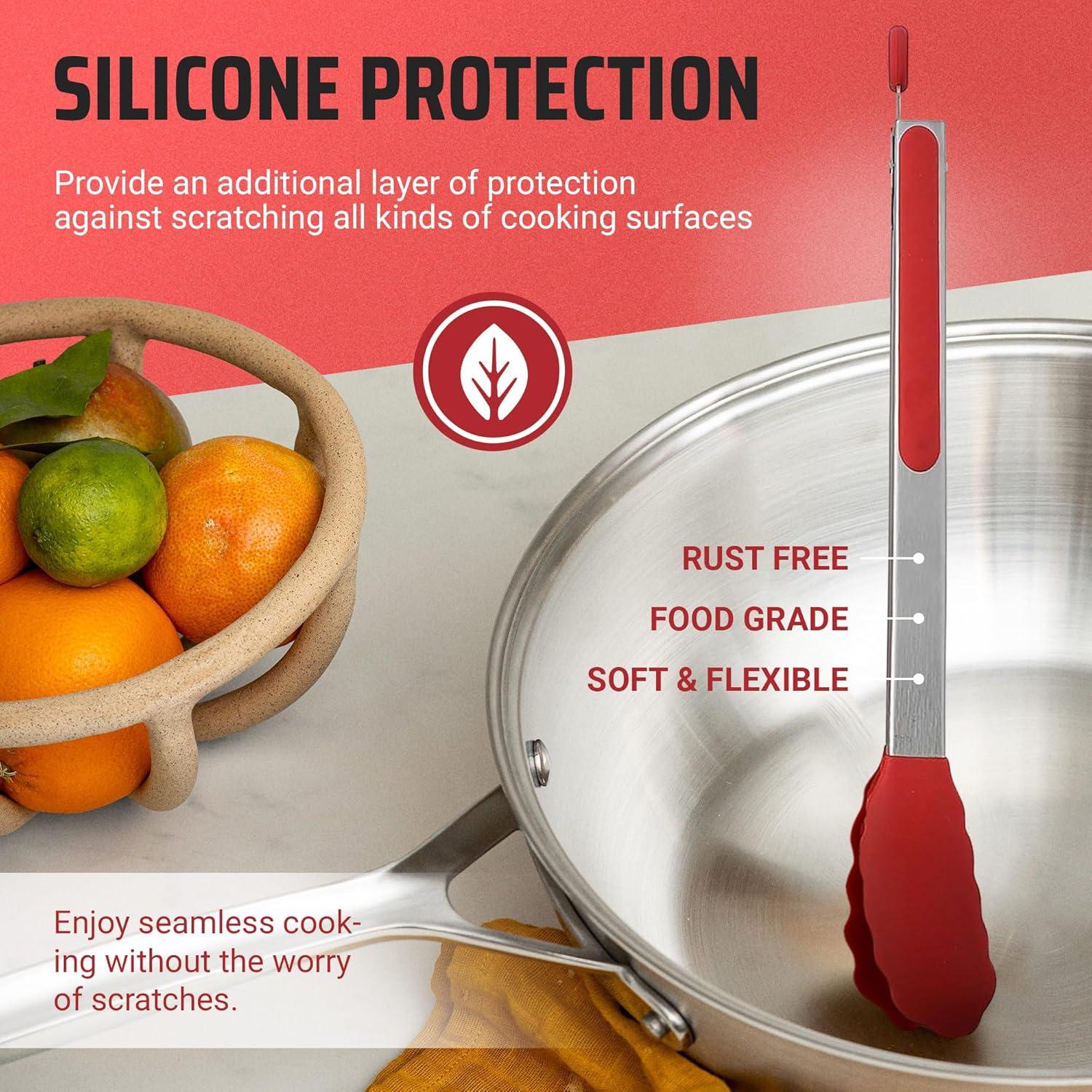 Juego de Pinzas de Cocina Kaluns 4 Piezas Acero Inoxidable