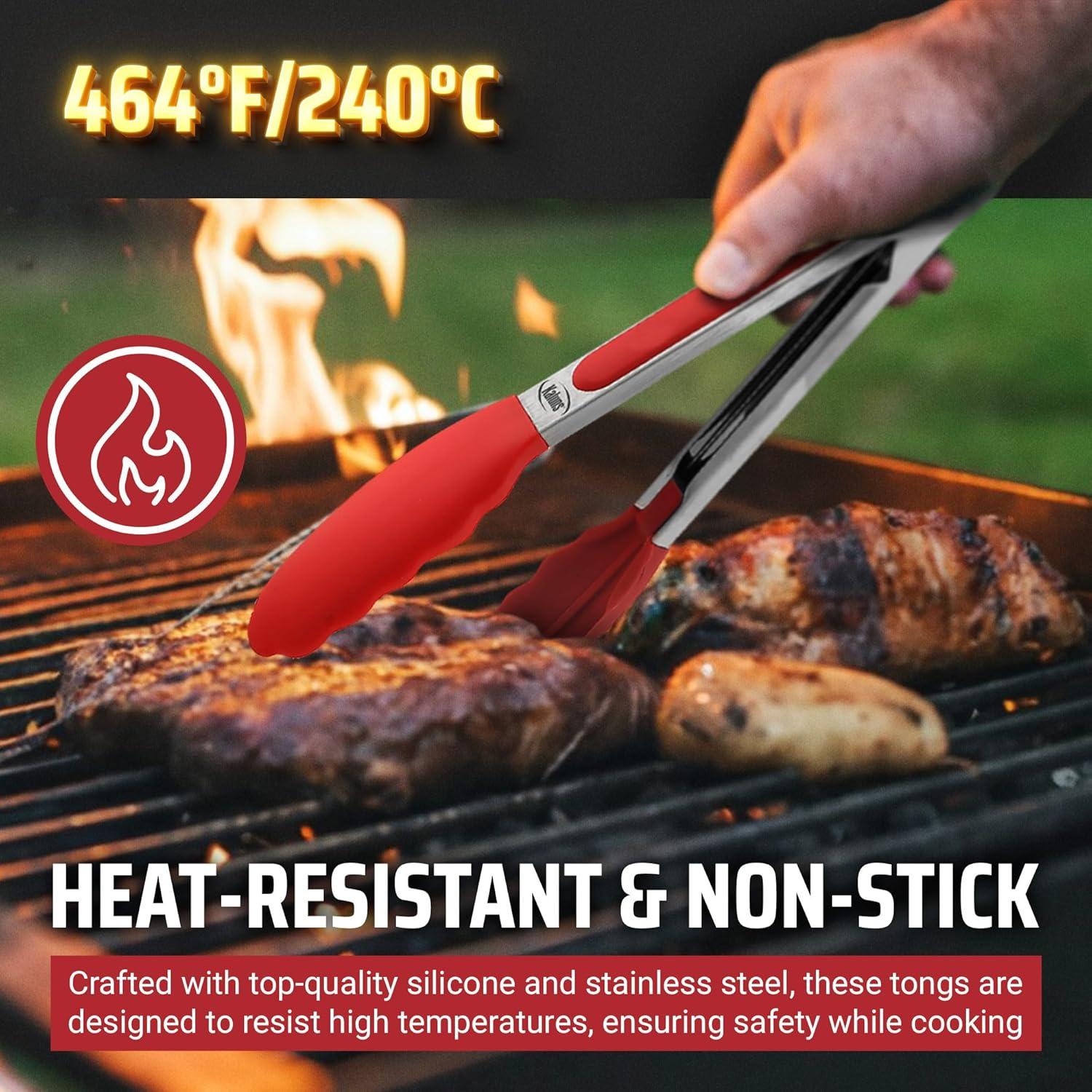 Juego de Pinzas de Cocina Kaluns 4 Piezas Acero Inoxidable