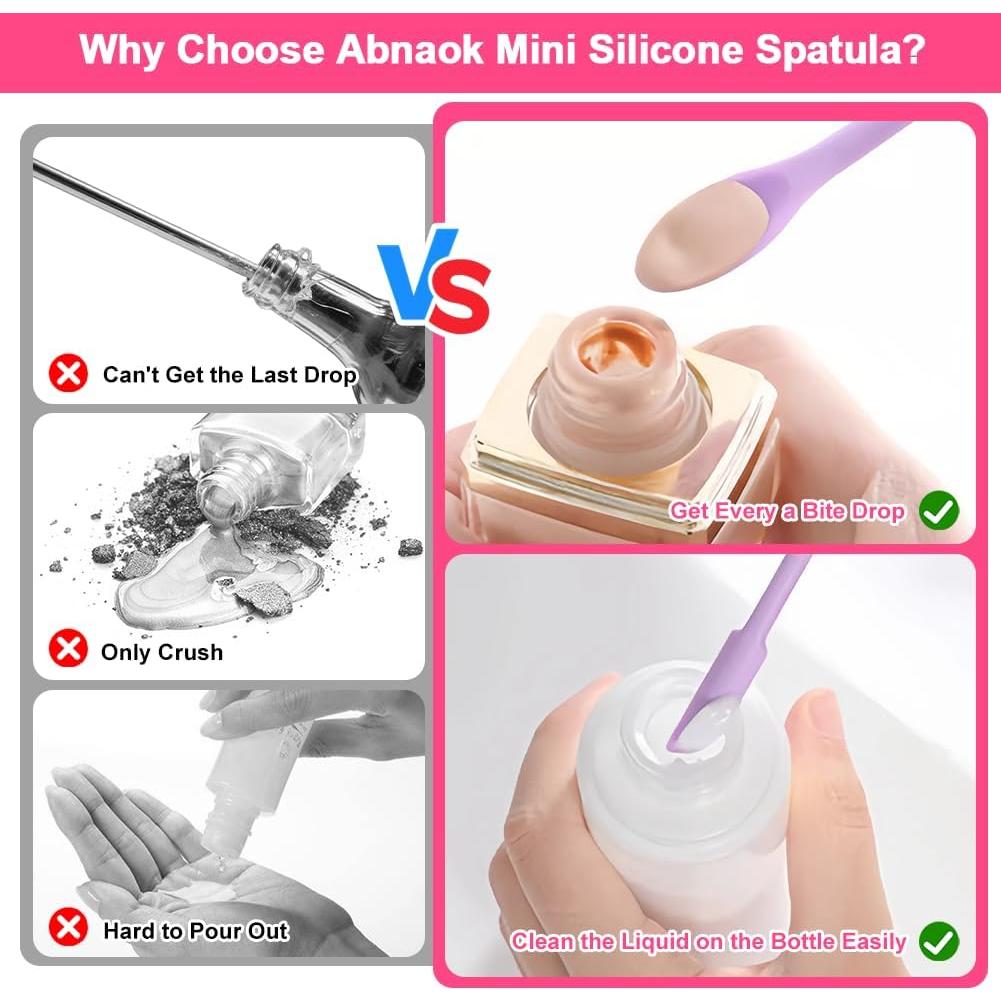 Conjunto de 9 Espátulas de Silicona Abnaok para Cocina y Maquillaje