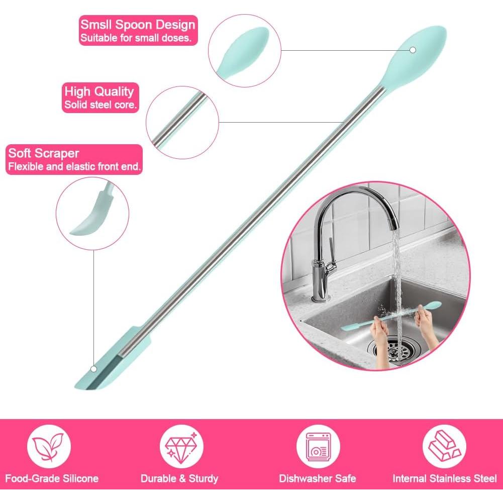 Conjunto de 9 Espátulas de Silicona Abnaok para Cocina y Maquillaje