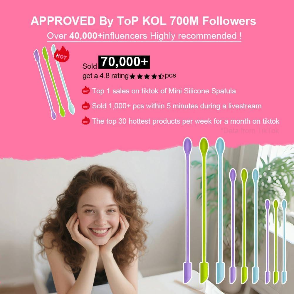 Conjunto de 9 Espátulas de Silicona Abnaok para Cocina y Maquillaje