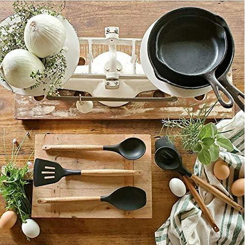 Juego de Utensilios de Cocina Miusco 5 Piezas Silicona Acacia