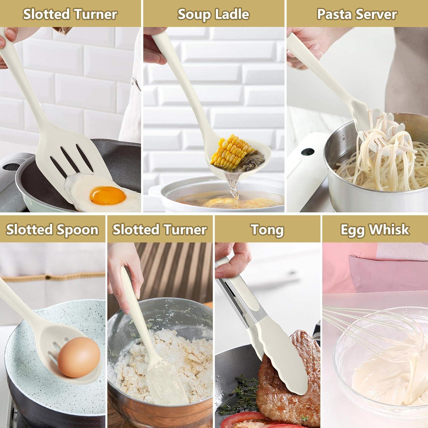 Juego de Utensilios de Cocina LIANYU 14 Piezas Silicona